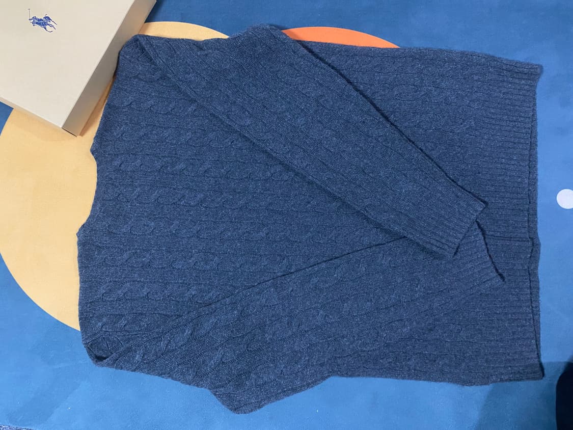 절반값이하 정리중. 최신QR 폴로 캐시미어 울 케이블 니트 상품이미지6