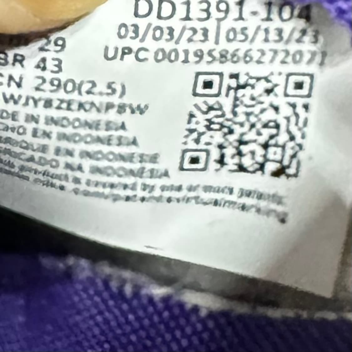 290) 나이키 운동화 남성 남자 신발 덩크 로우 퍼플/화이트 상품이미지9