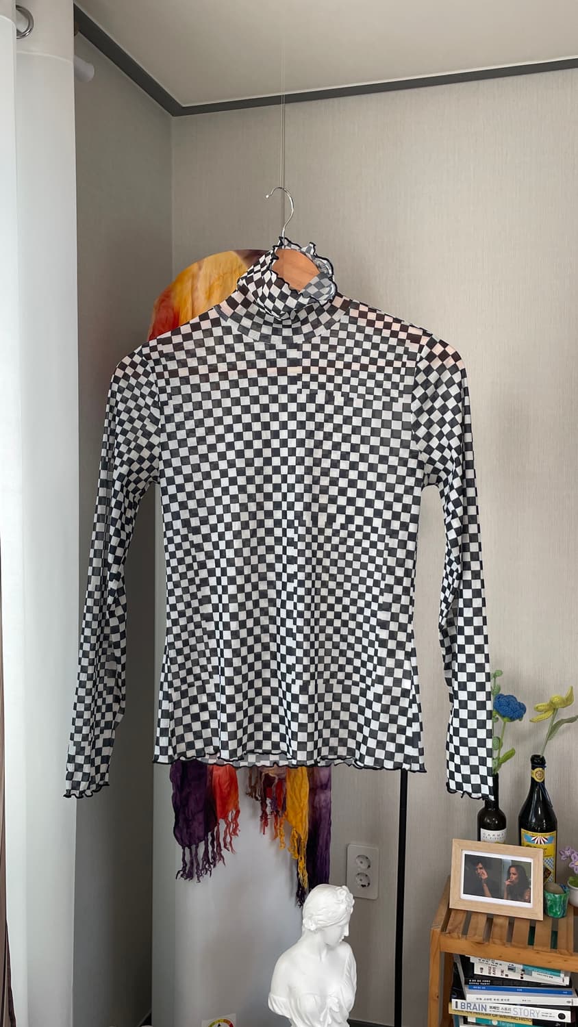 체크 이너 폴라티 일본 빈티지 상품이미지5