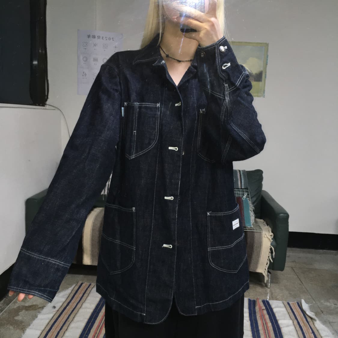 투티/0332 WEST SIDE 데님 흑청 자켓 생지 아우터 상의 상품이미지2