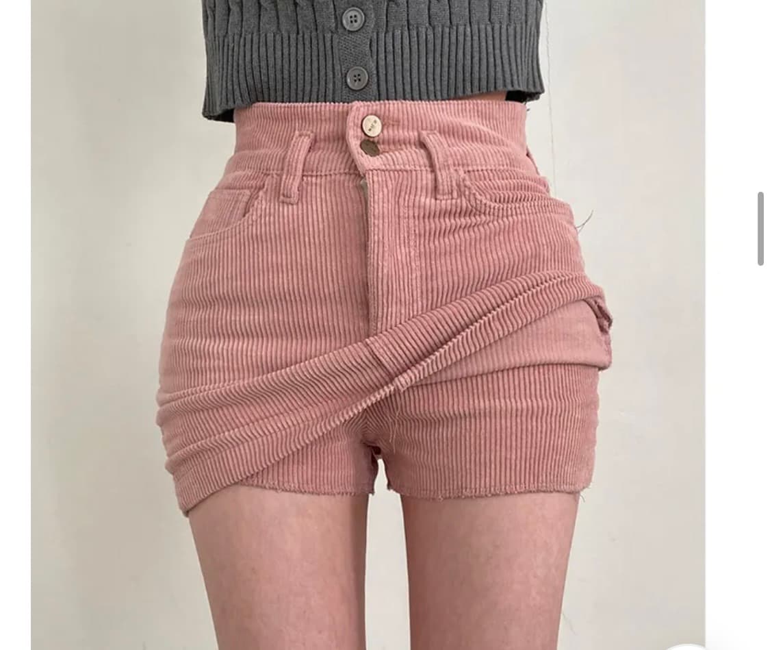 핑크 코듀로이 치마바지 상품이미지2