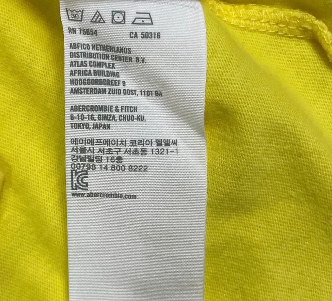 홀리스터 반팔티 옐로우 프린팅 티셔츠 상품이미지6