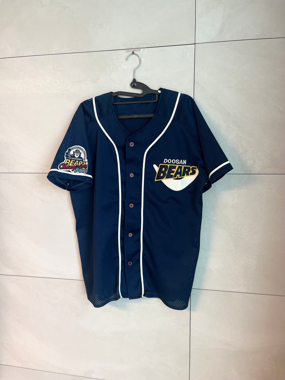2001 두산베어스 한국시리즈 우승 원정 반달 노마킹 유니폼 (95)  상품이미지7