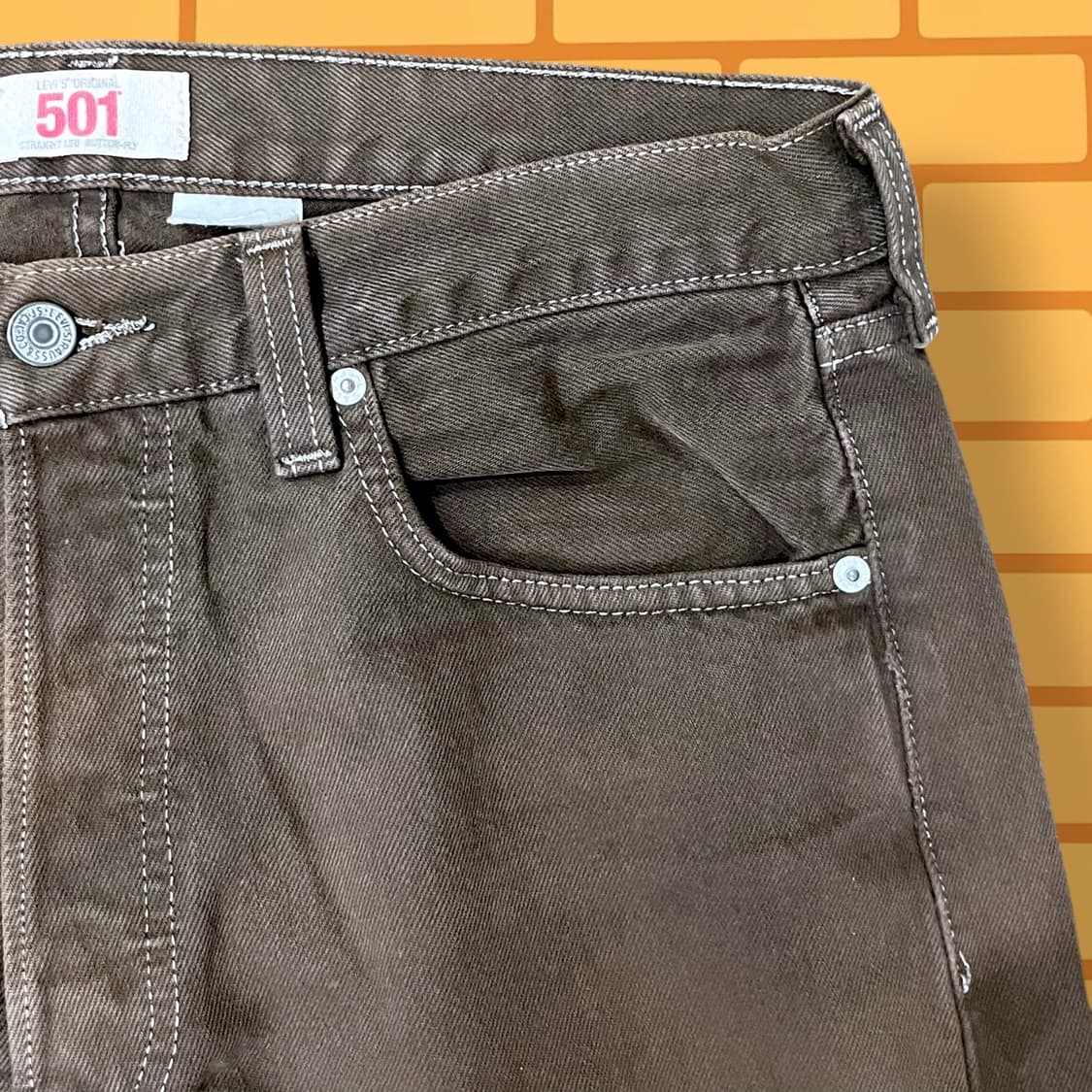 리바이스 501 브라운 데님 팬츠 (34) 상품이미지6