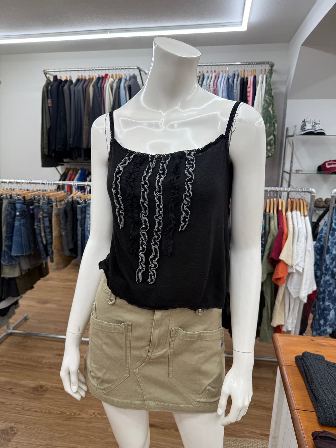 빈티지 블랙 프릴 슬리브리스 상품이미지5