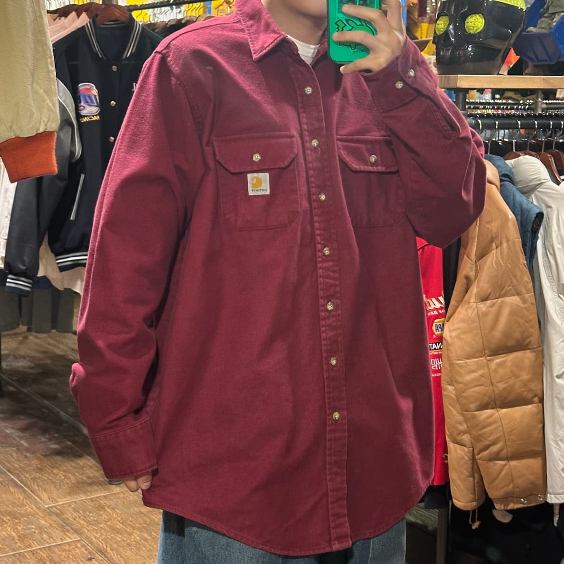 [HI] 칼하트 코듀로이 셔츠 버건디 상품이미지4