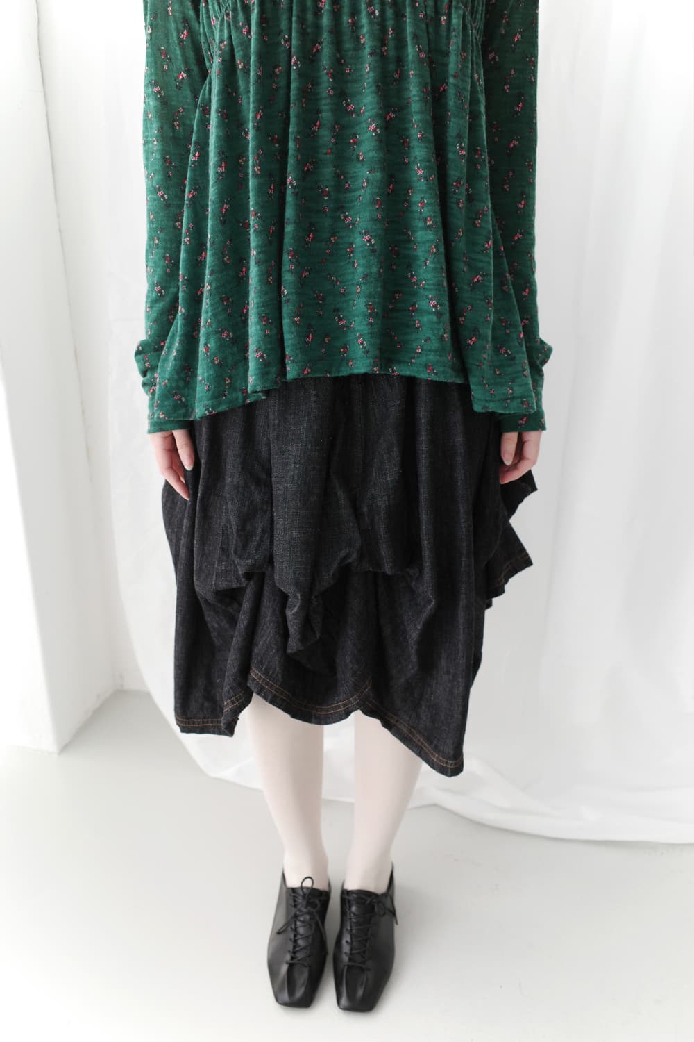 draping tuck skirt  상품이미지1