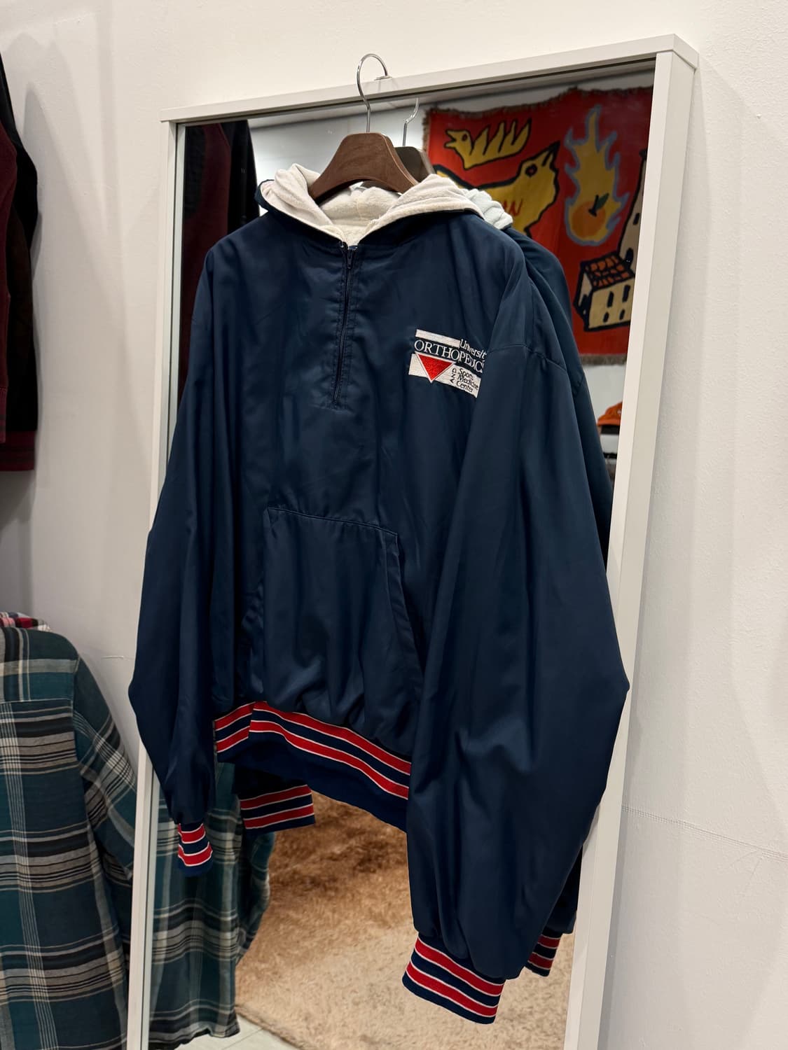 90s Holloway 나일론 쿼터 집업 아노락 후드 웜업 (USA) 상품이미지1