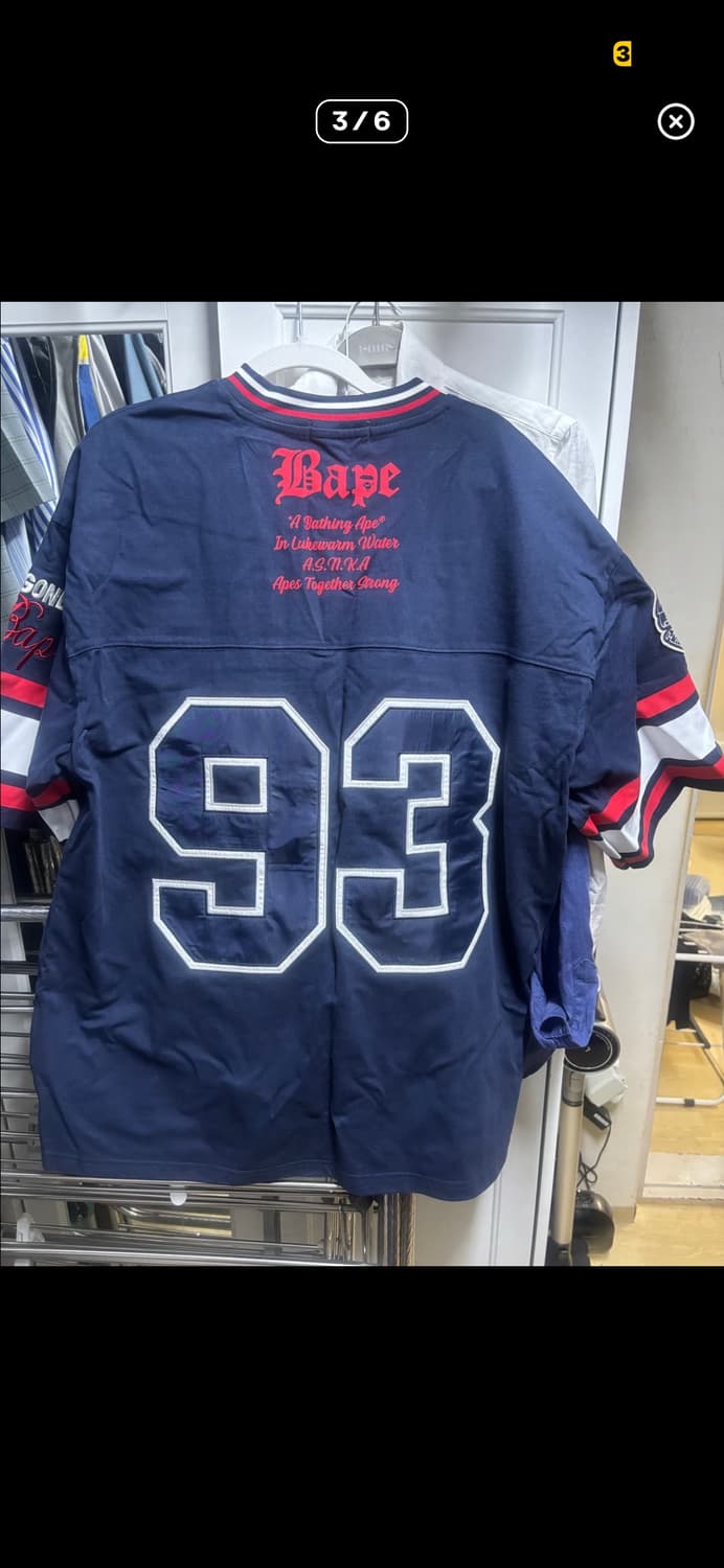 베이프 Football Jersey / XL / 컨디션 양호 상품이미지4