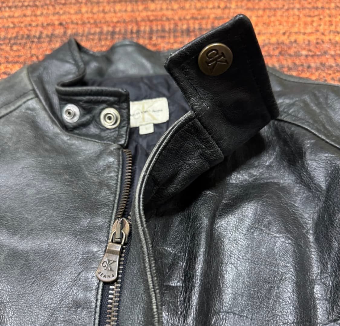 00‘s 캘빈클라인 가죽 라이더 자켓 상품이미지4