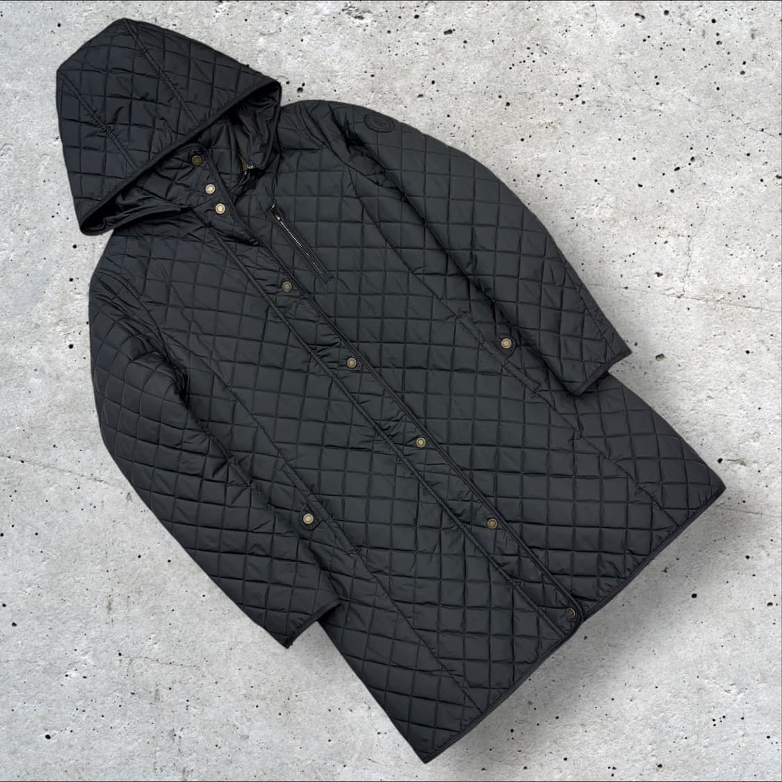 [S] 폴로랄프로렌 블랙 퀼팅 후드 롱 코트 B472 상품이미지1