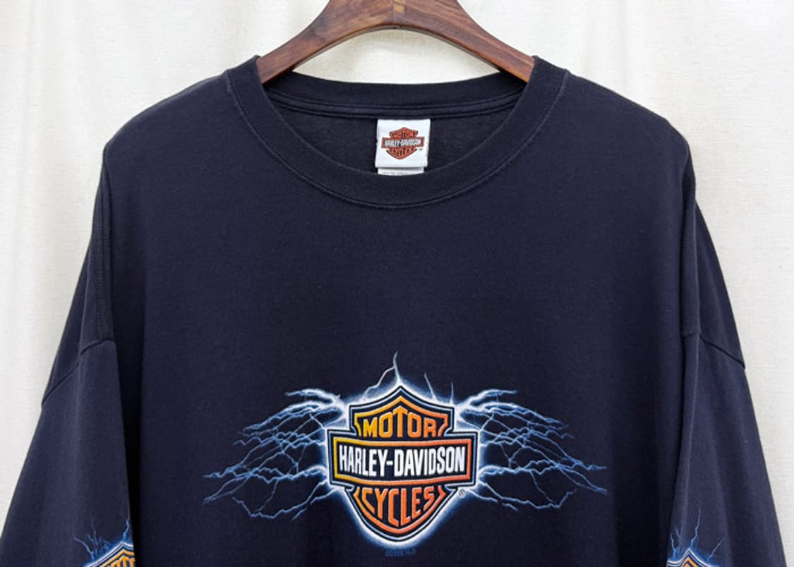 할리데이비슨 빈티지 라이트닝 롱슬리브 상품이미지2