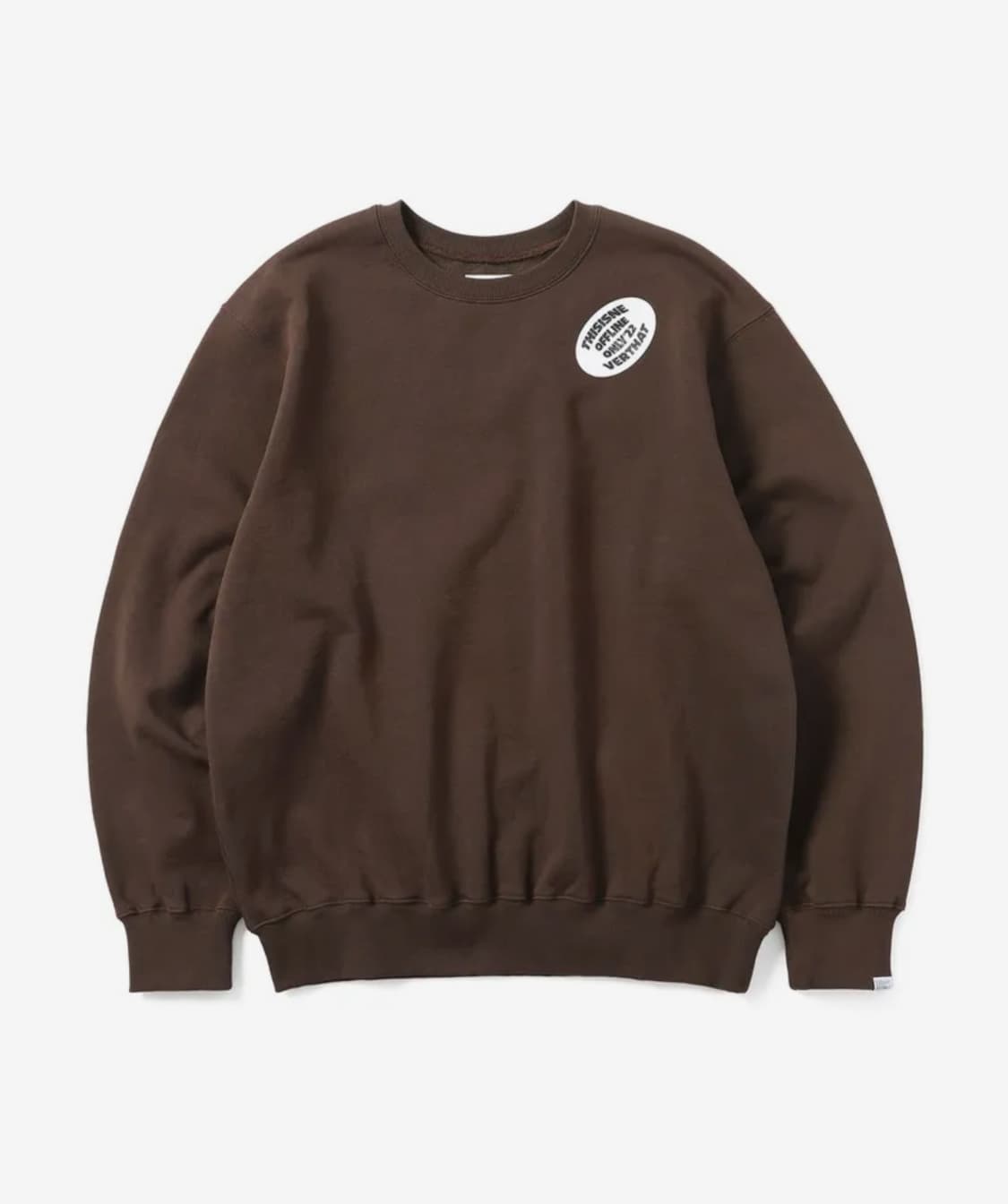 디스이즈네버댓 Oval Sticker Crewneck Brown 상품이미지1