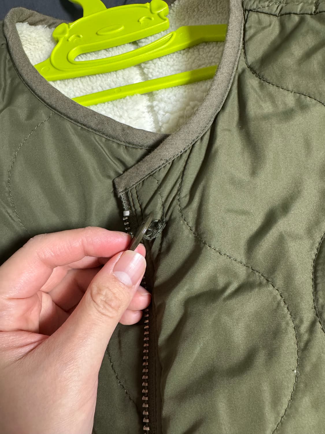 레이빔즈 보아 리버시블 퀄팅 자켓 (카키, 0사이즈) 상품이미지7