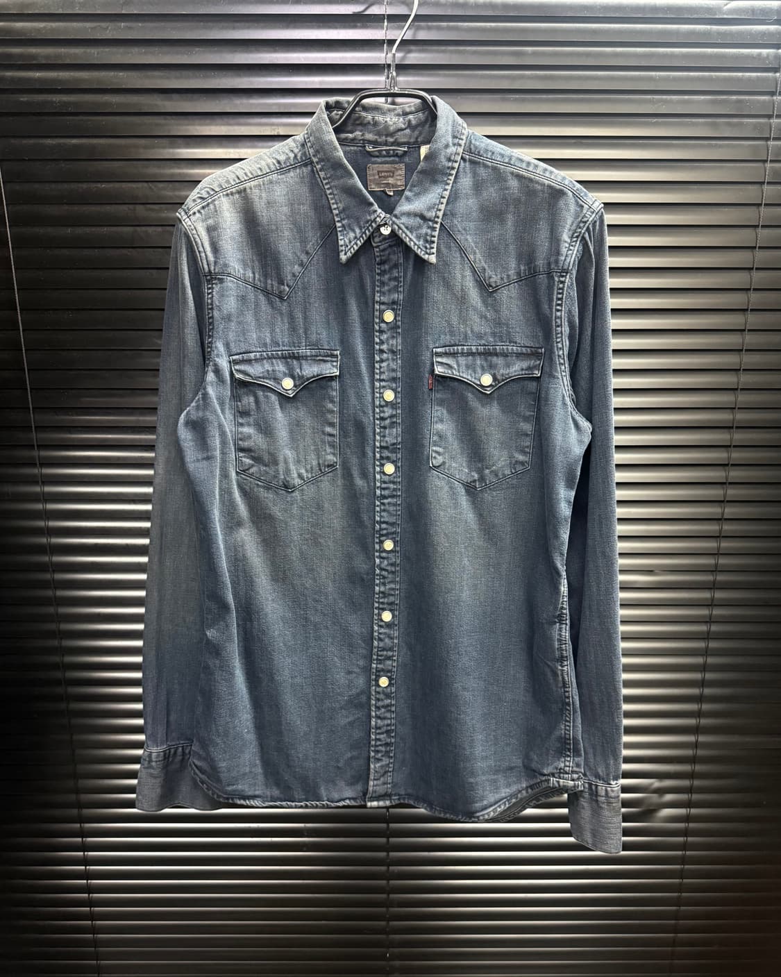 리바이스 중청 데님 웨스턴 셔츠 긴팔 워싱 M 95 에스닉 빈티지 워크 상품이미지2
