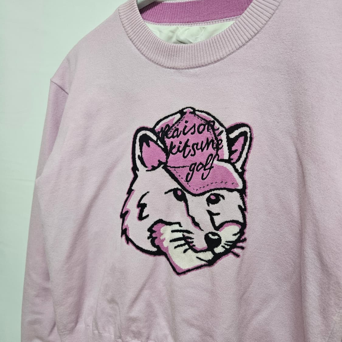 S 메종키츠네 골프 베이비핑크 니트 상품이미지2