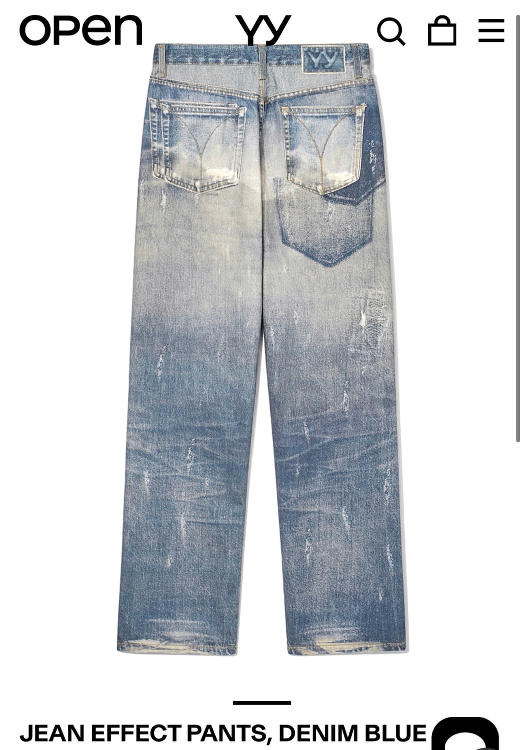 OPEN YY JEAN EFFECT PANTS, DENIM BLUE 상품이미지2