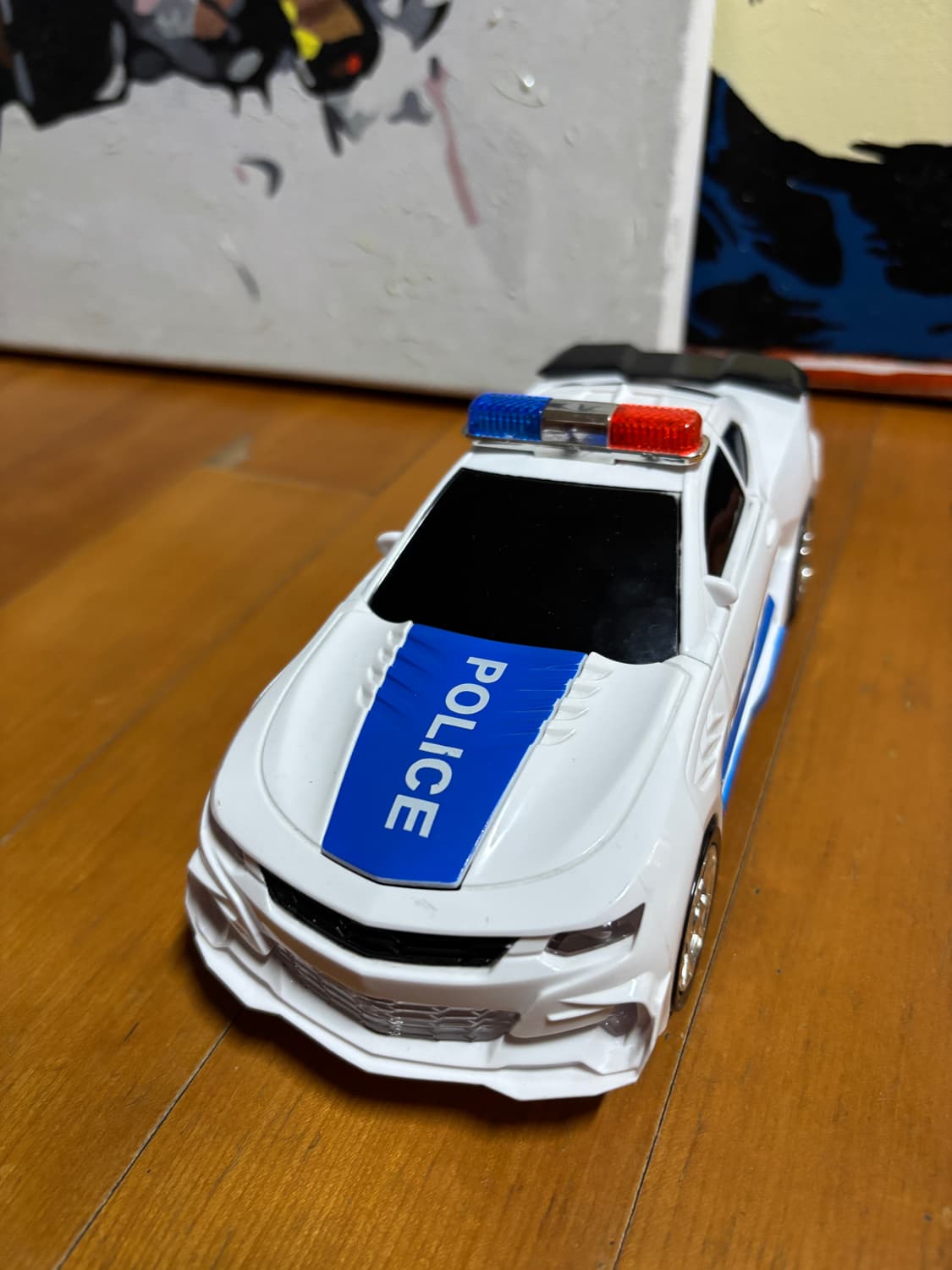 경찰차 자동차 장난감 전동 로봇 장난감 인테리어 소품 상품이미지1