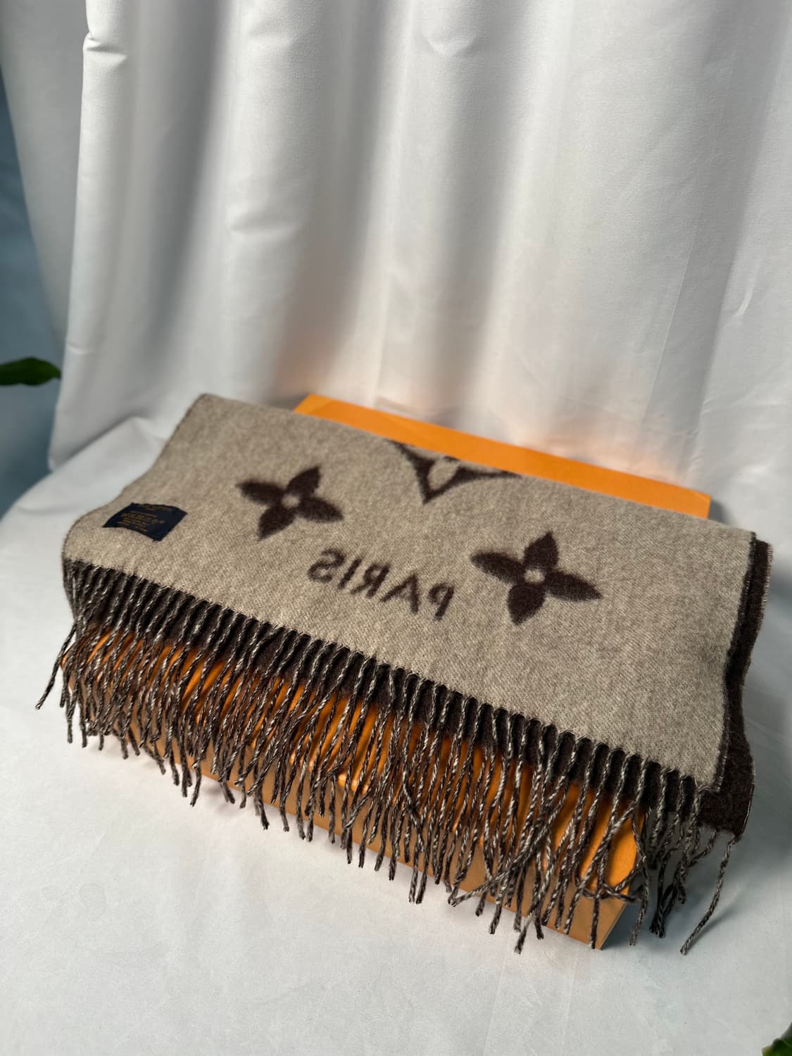 루이비통 레이캬비크 스카프 브라운 케시미어 100 머플러 상품이미지3