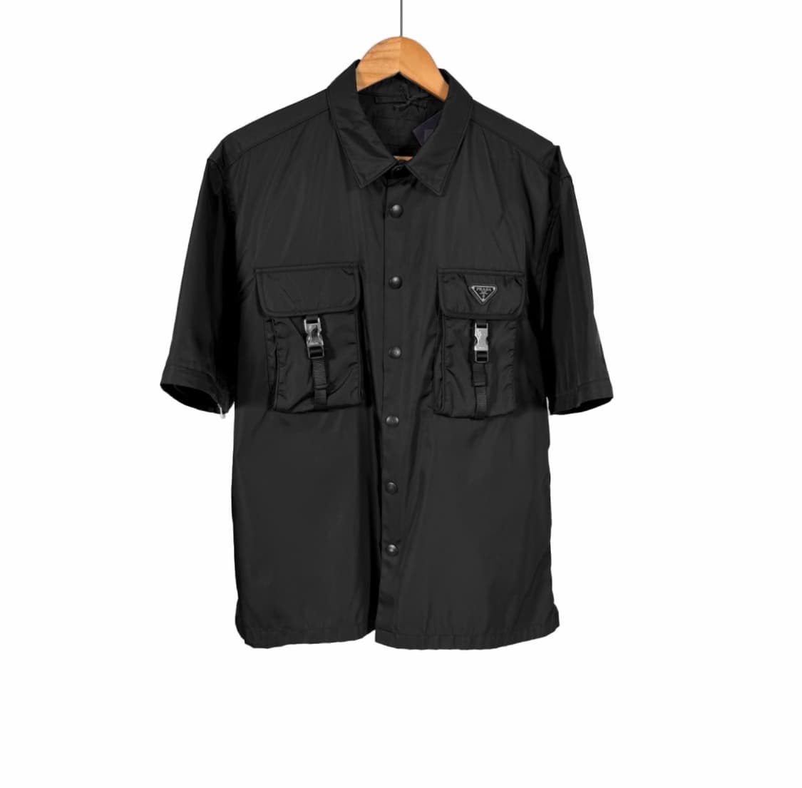 [XL] 프라다 남성 삼각로고 리나일론 버클 분리 변형 셔츠 자켓 블랙 상품이미지3