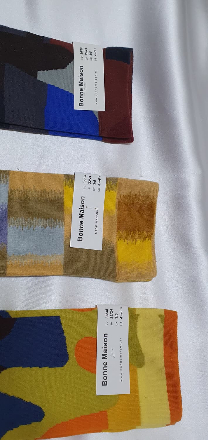 오렌지 겨자 블루 와인 네이비 Bonne Maison 본메종 양말 상품이미지4