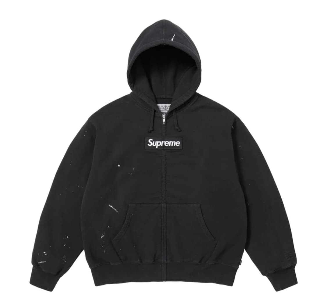 [XL] 슈프림 마르지엘라 박스로고 후드집업 블랙 상품이미지1