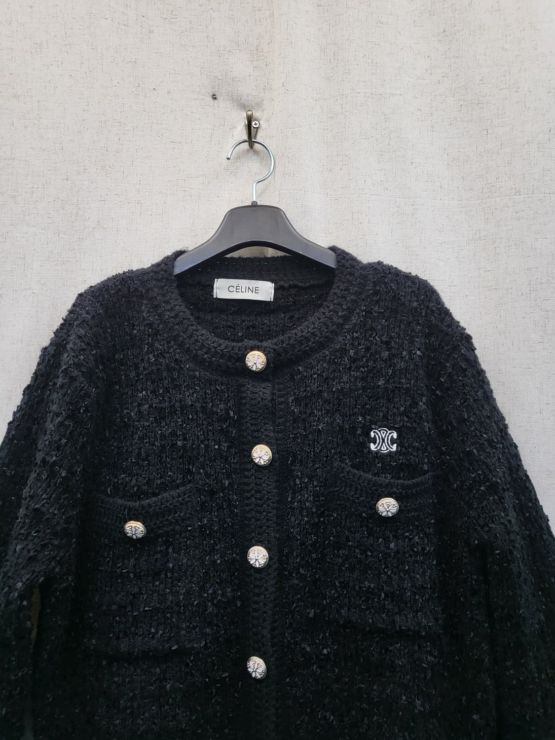 셀린느 블랙 트위드 가디건 상품이미지3