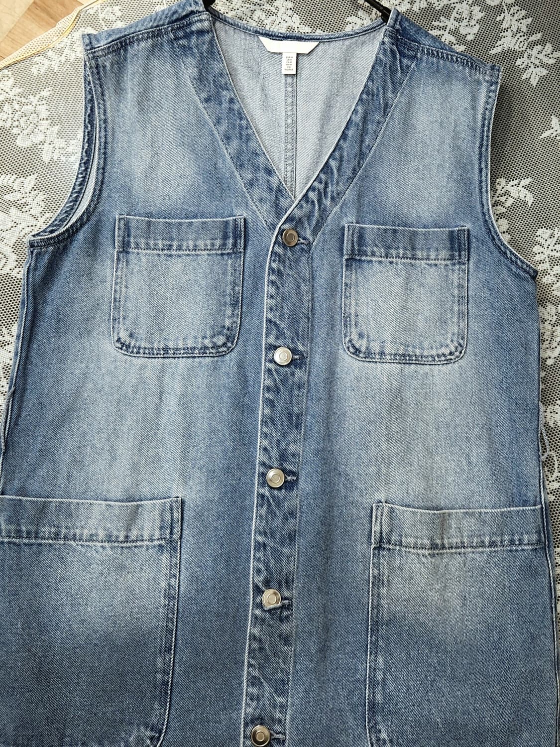 (새상품급)H&M 데님 롱베스트 원피스M 상품이미지5