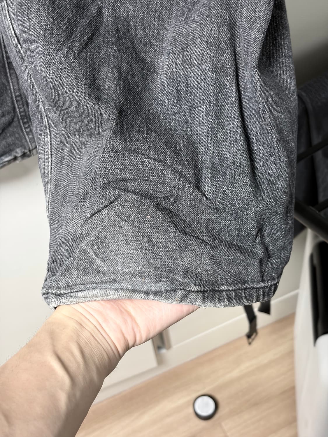 해칭룸 와이드 커브드진 워시드 블랙 (4) 상품이미지5