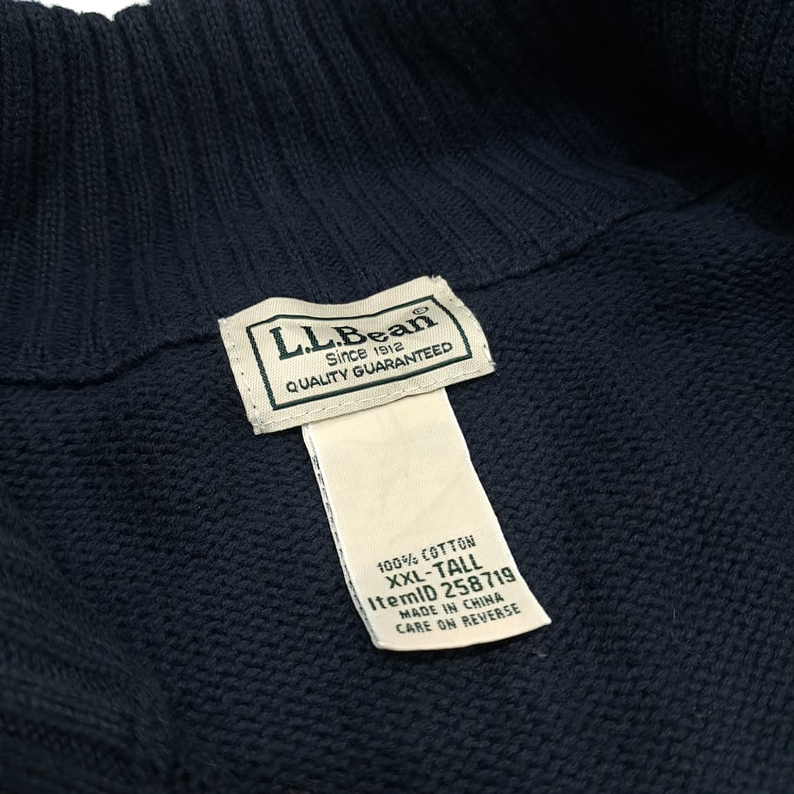 CN457 엘엘빈 2XLT 엘엘빈 다크네이비 집업 긴팔 니트 스웨터 상품이미지4