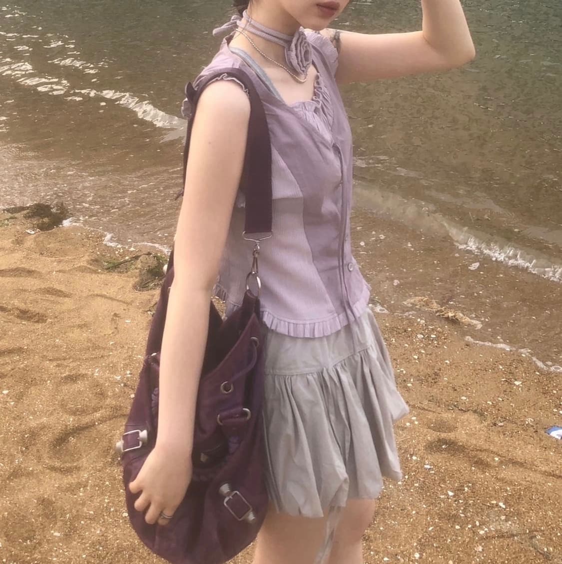 발렌시아가 퍼플 숄더백 상품이미지4