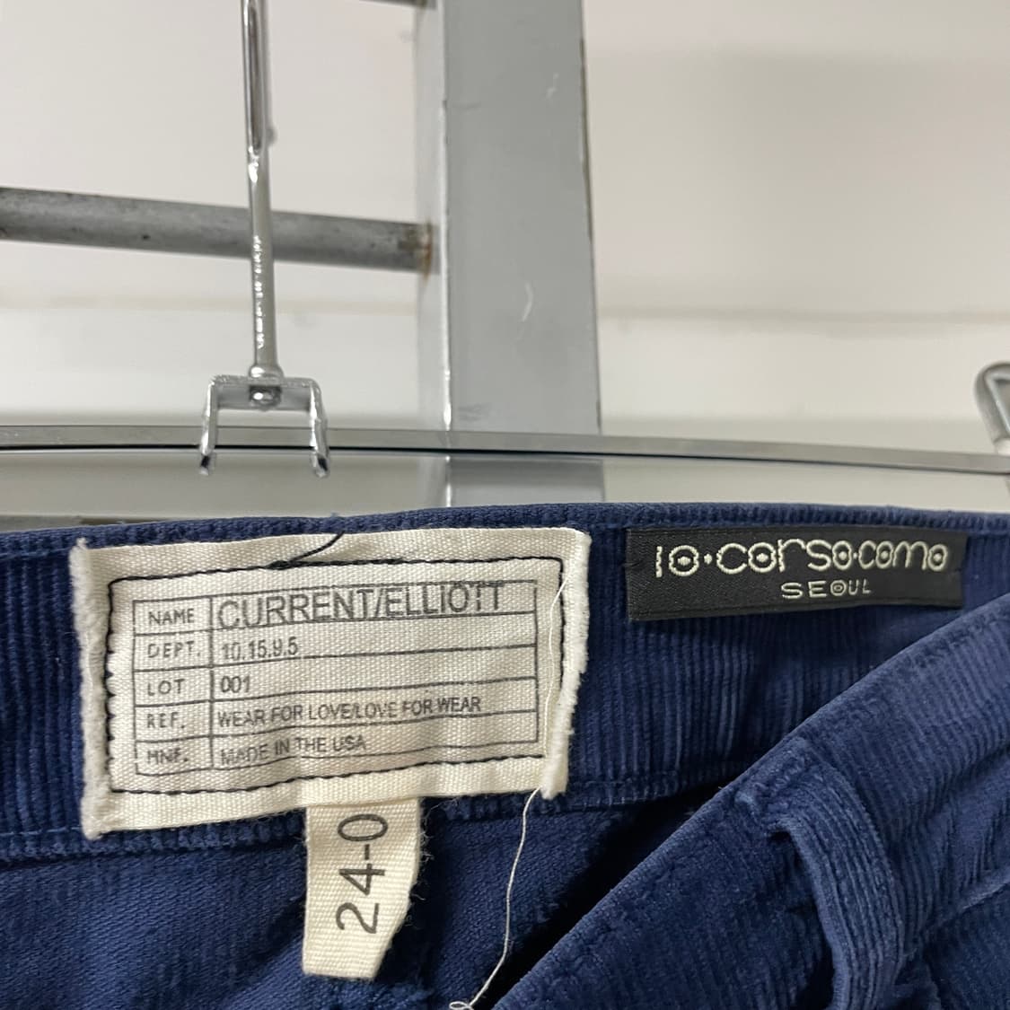 커런트엘리엇 코듀로이 팬츠 블루 24(W) 상품이미지4
