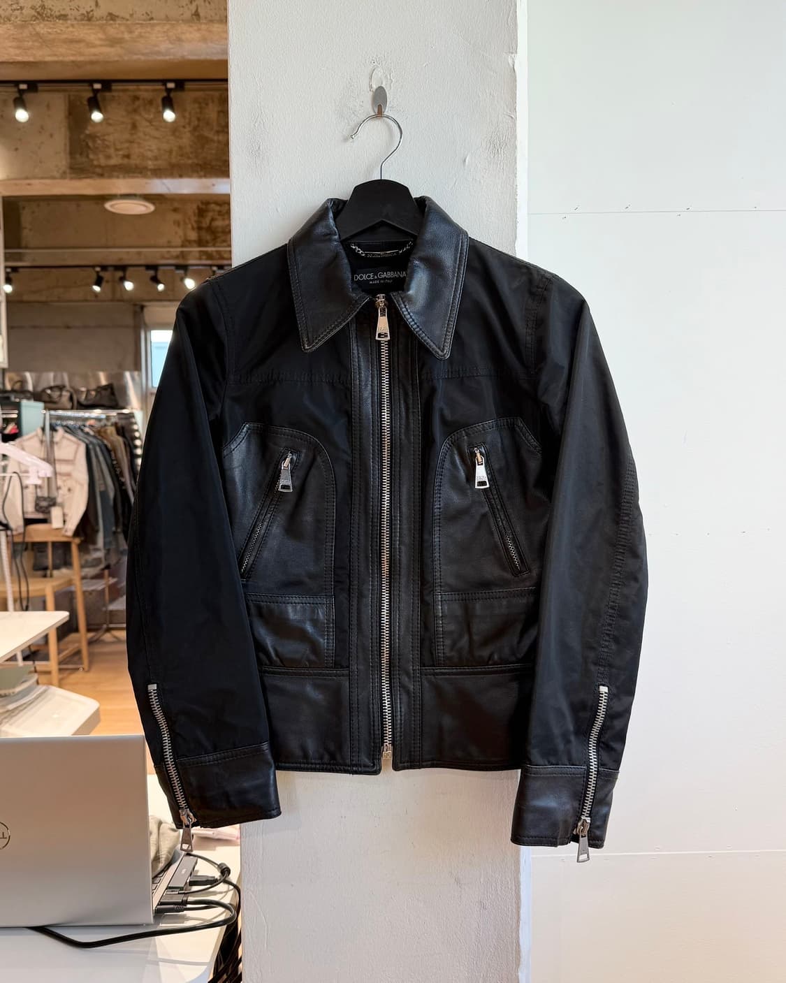 돌체앤가바나 블랙 쉽스킨 레더 자켓  상품이미지2