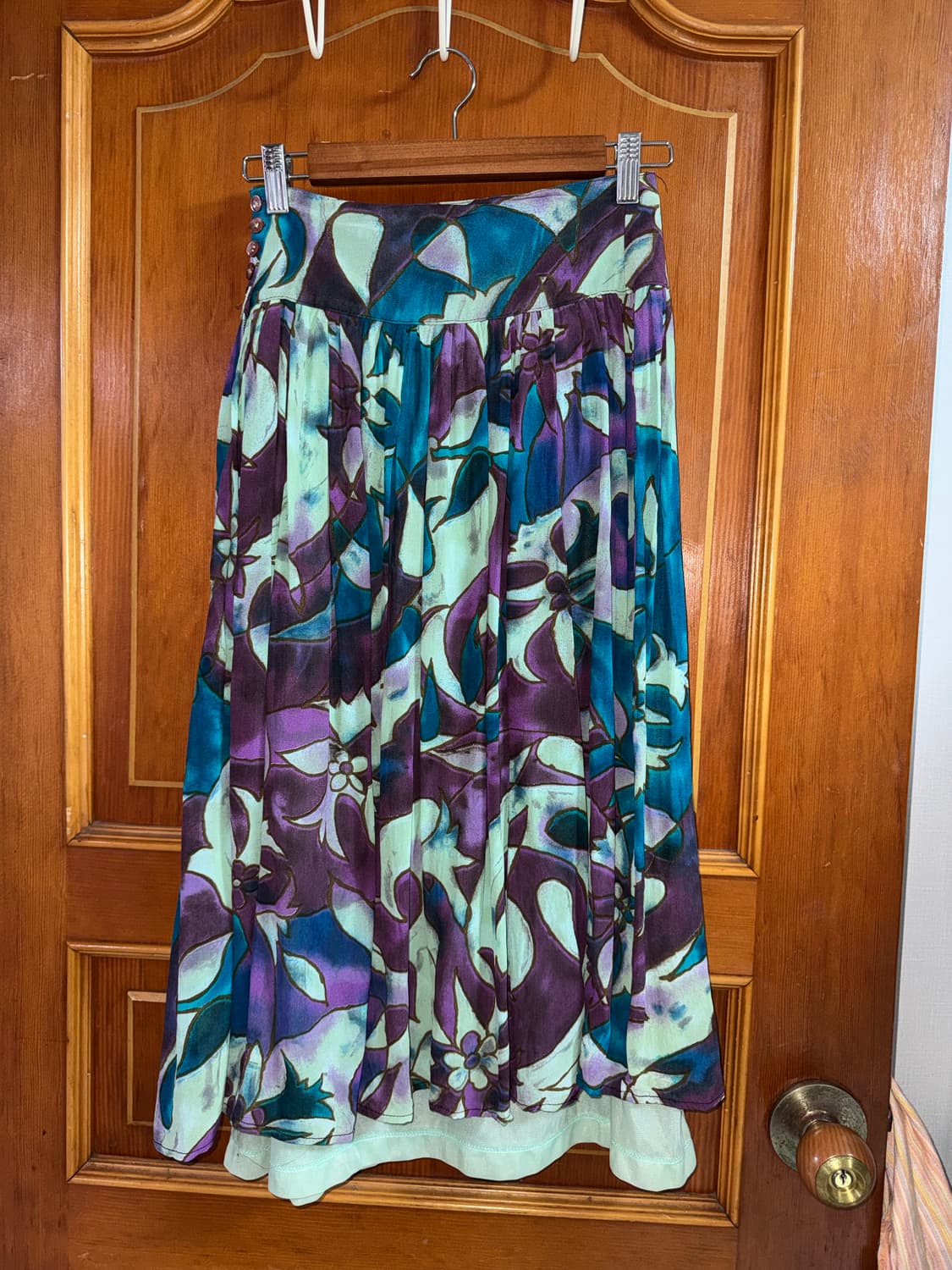 수채화 플라워 쉬폰 롱 스커트 상품이미지1