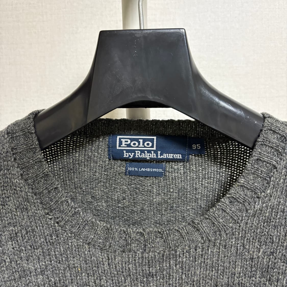 폴로 랄프로렌 스펠아웃 로고 라운드 울 니트 / 그레이, 95 상품이미지4