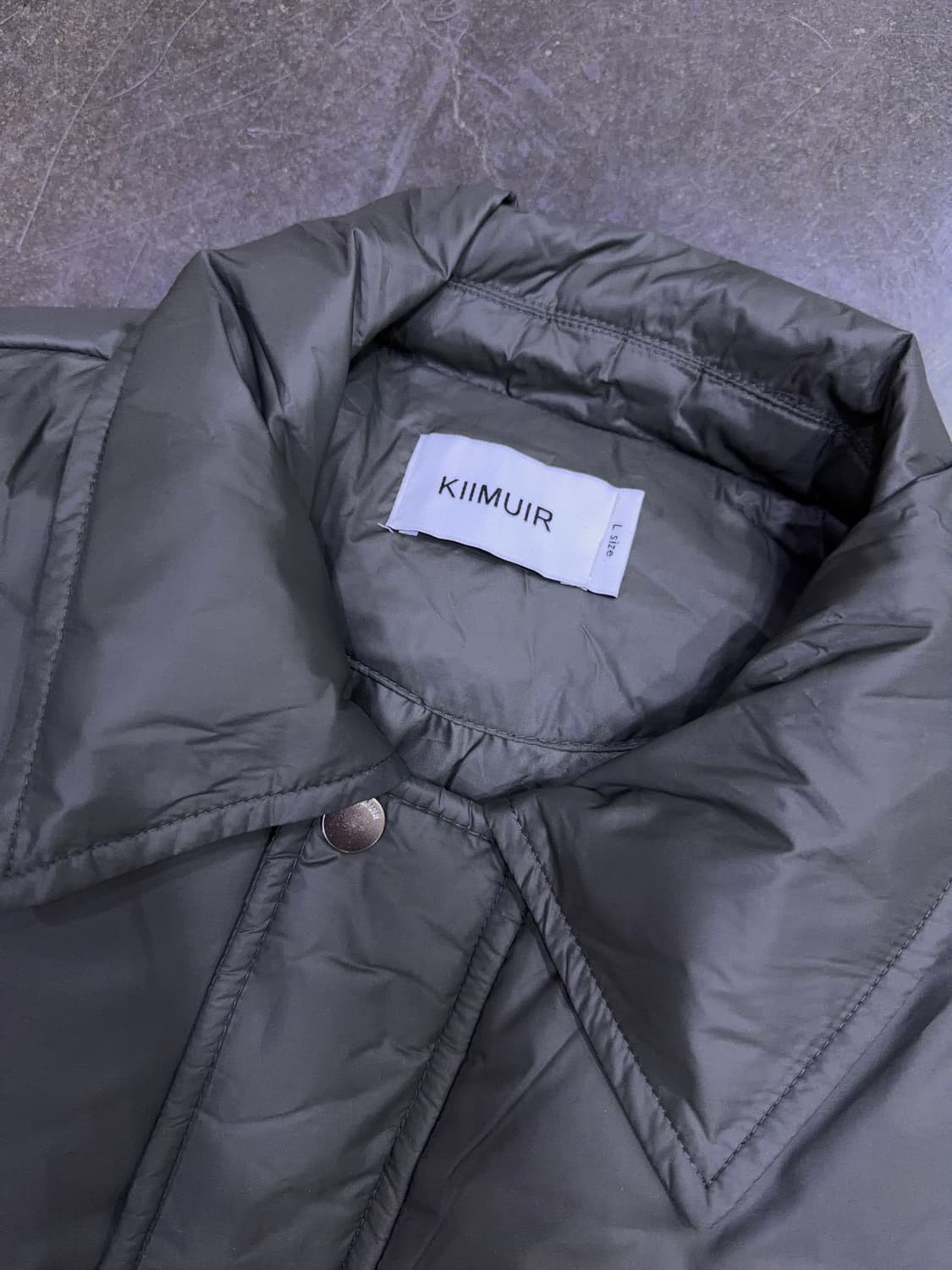 키뮤어 카라 숏 다운 패딩점퍼 카키 L 상품이미지2