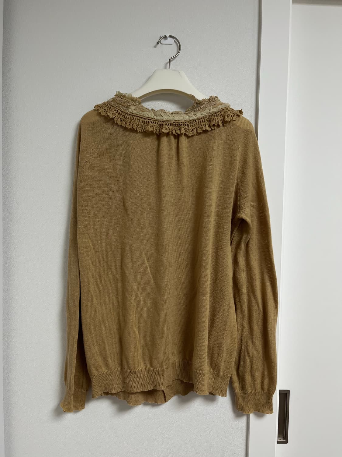 수나오쿠와하라 넥 레이스 가디건 상품이미지3