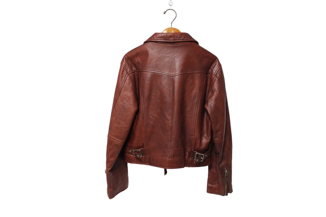 1990s JAPAN 스티어하이드 빌리 크롭 웨스턴 레더 자켓 상품이미지5