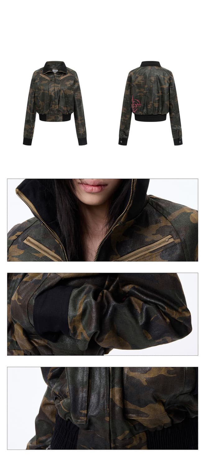 Lightinus Wax Camouflage crop jacket 상품이미지7