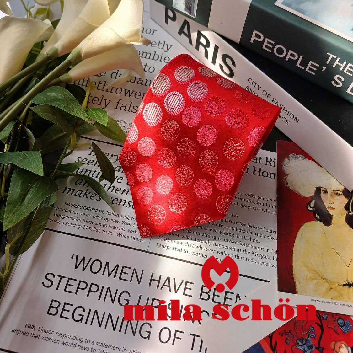 밀라숀 실크 레드 자카드 패턴 넥타이 9cm S~A+등급 E812
 상품이미지2