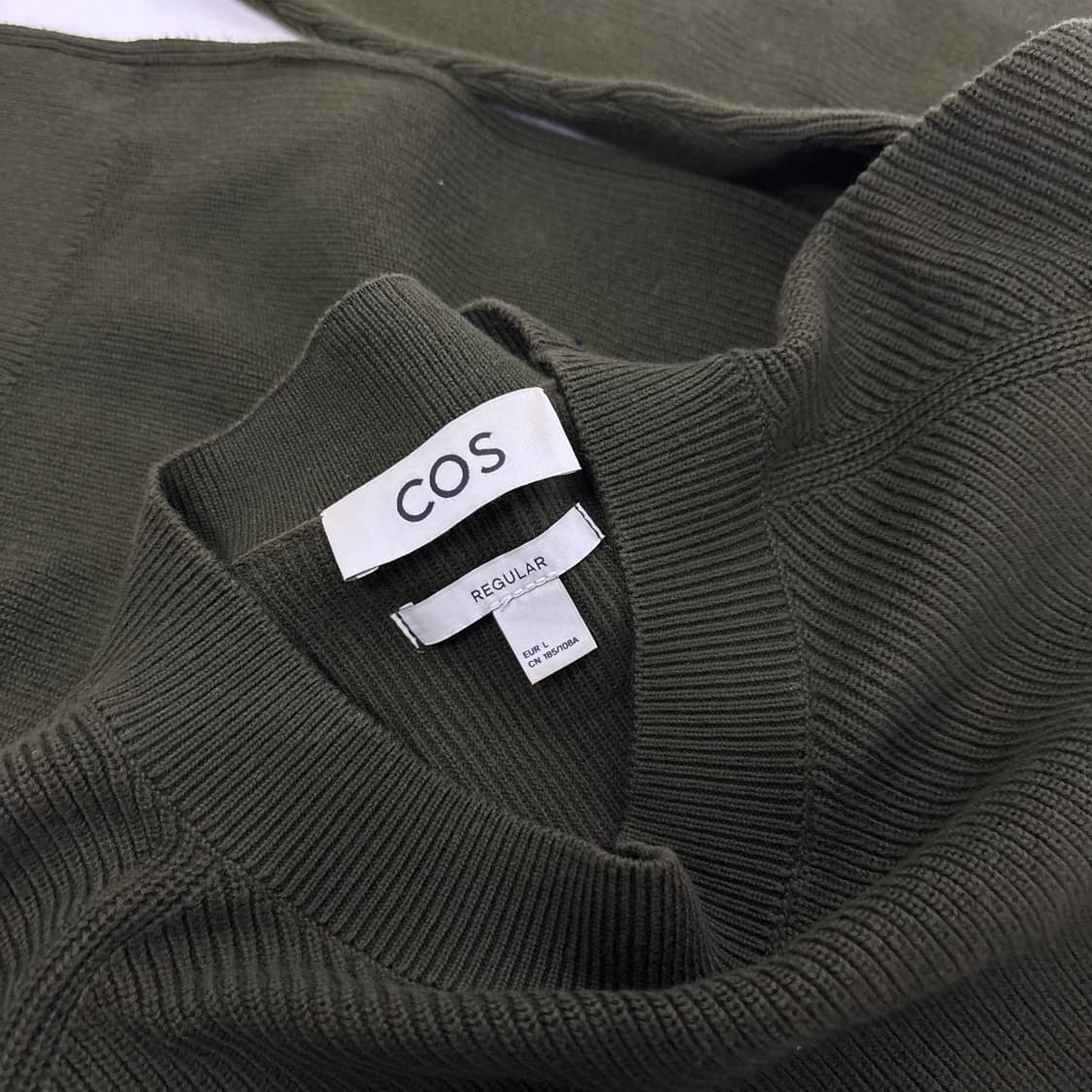 L COS 코스 카키 면 크루넥 니트 상품이미지4