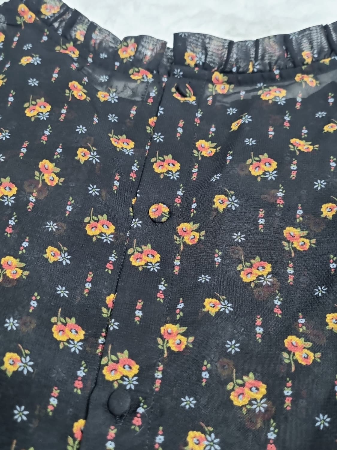 일본 빈티지 일브엑시즈팜 axes femme 플로럴 쉬폰 블라우스 상품이미지6