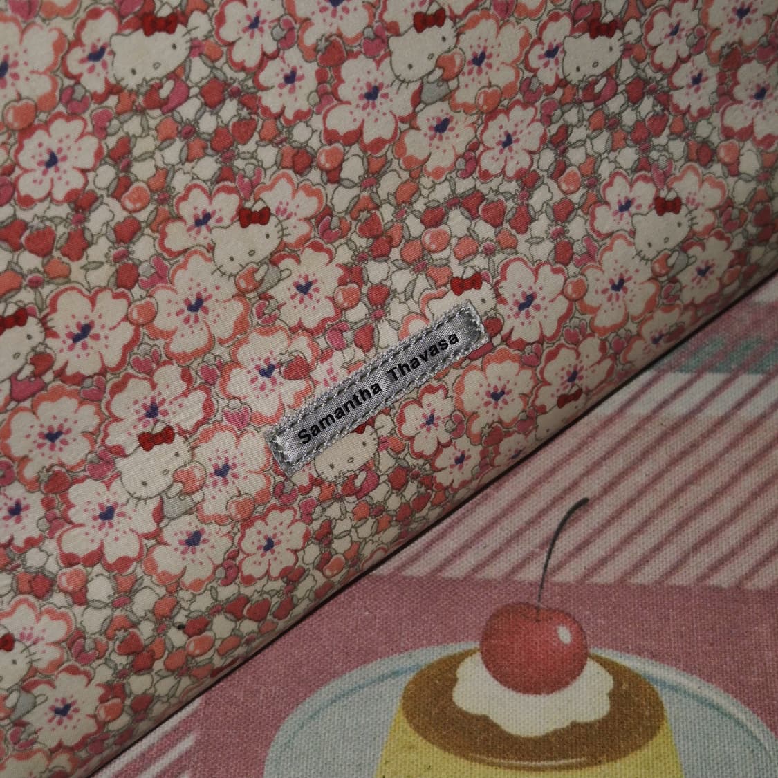 10s 사만사타바사 키티 콜라보 플로랄 뱀부 토트백 상품이미지10