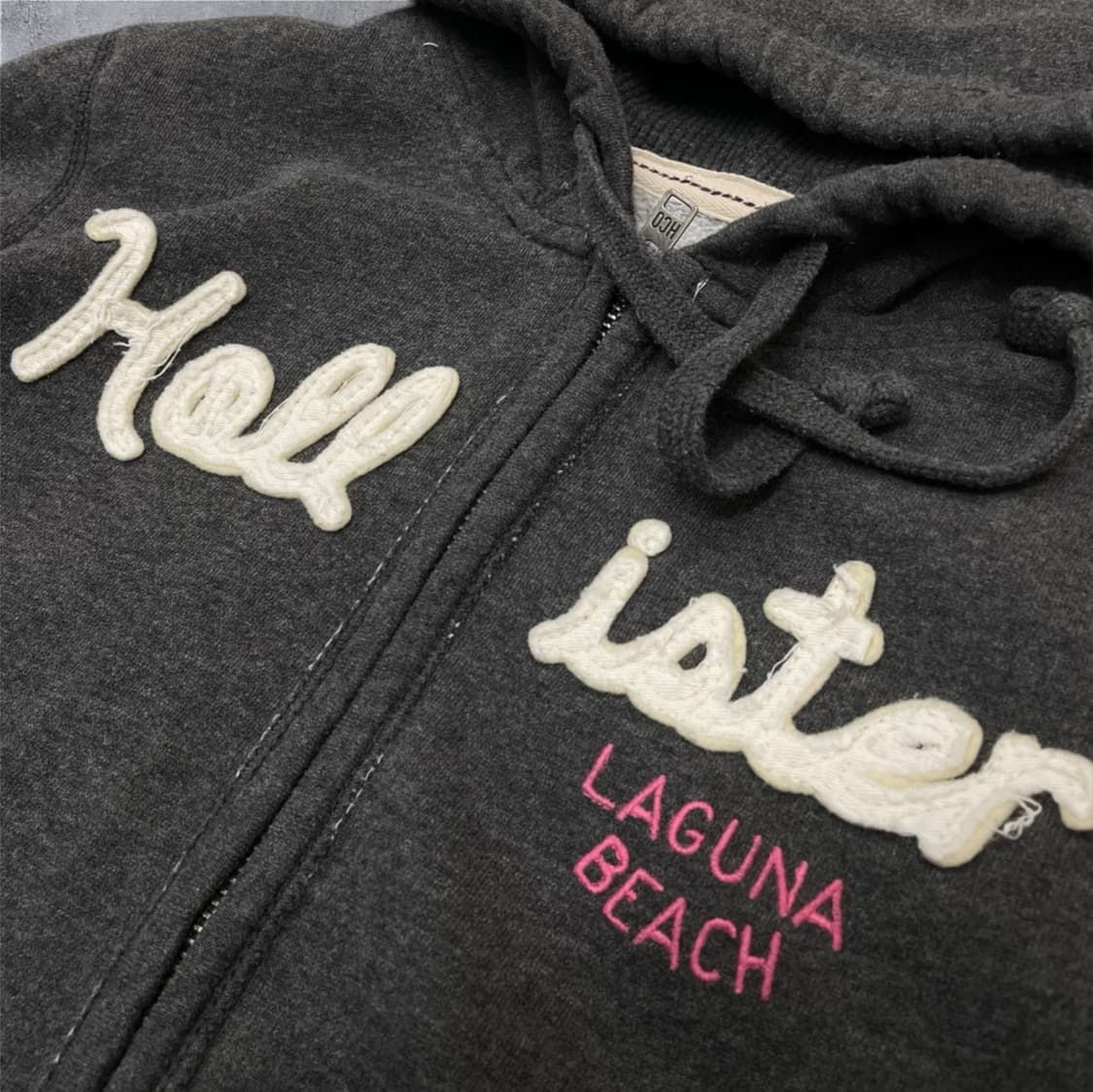 홀리스터 Hollister 진그레이 스펠아웃 기모 후드집업 L 상품이미지2