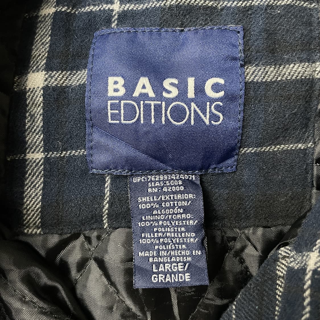 BASIC EDITIONS 빈티지 네이비 체크 퀄팅 셔츠자켓 A00452 상품이미지9