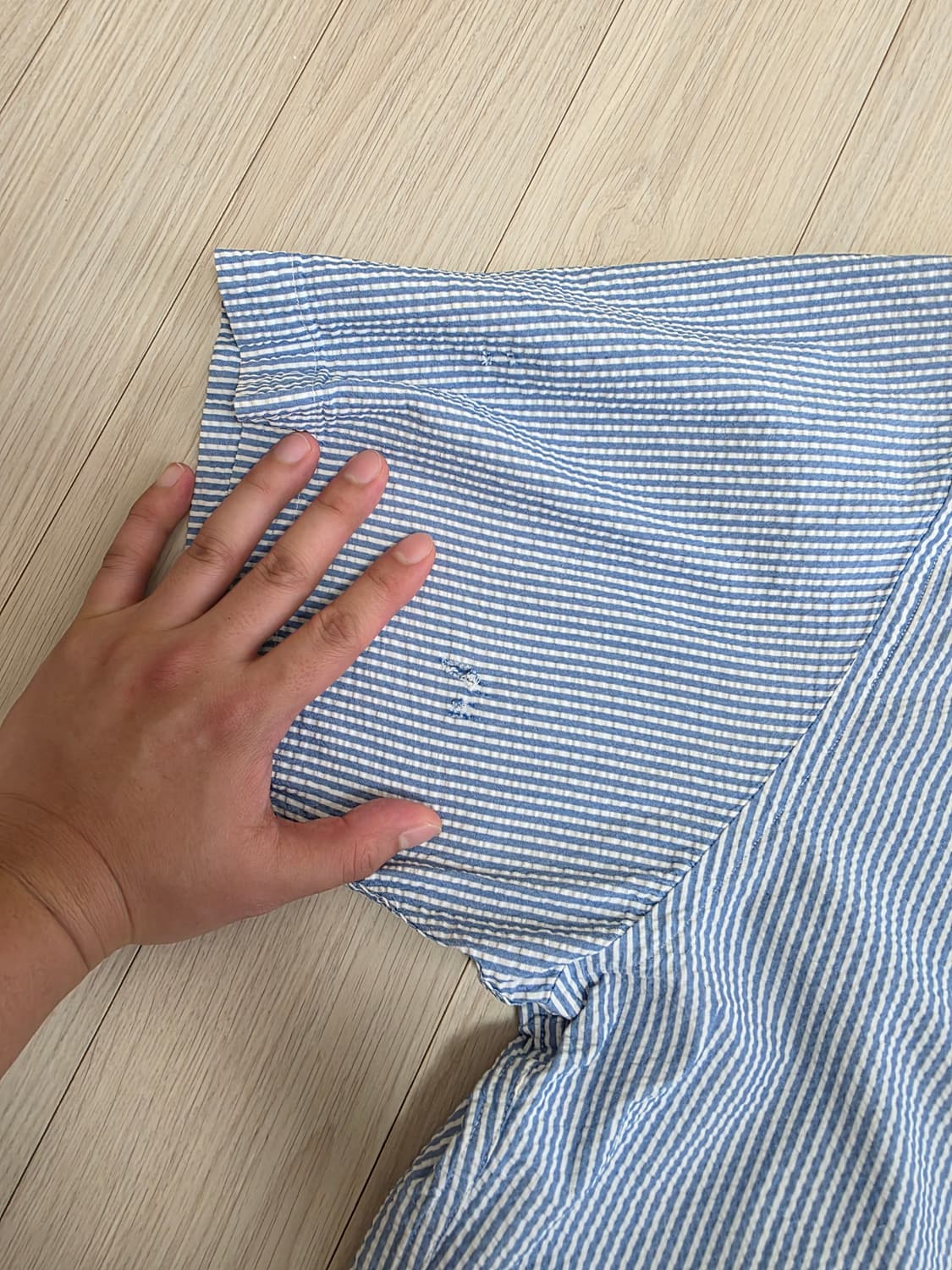 브룩스 브라더스 스트라이프 시어서커 반팔 셔츠 XL 상품이미지5