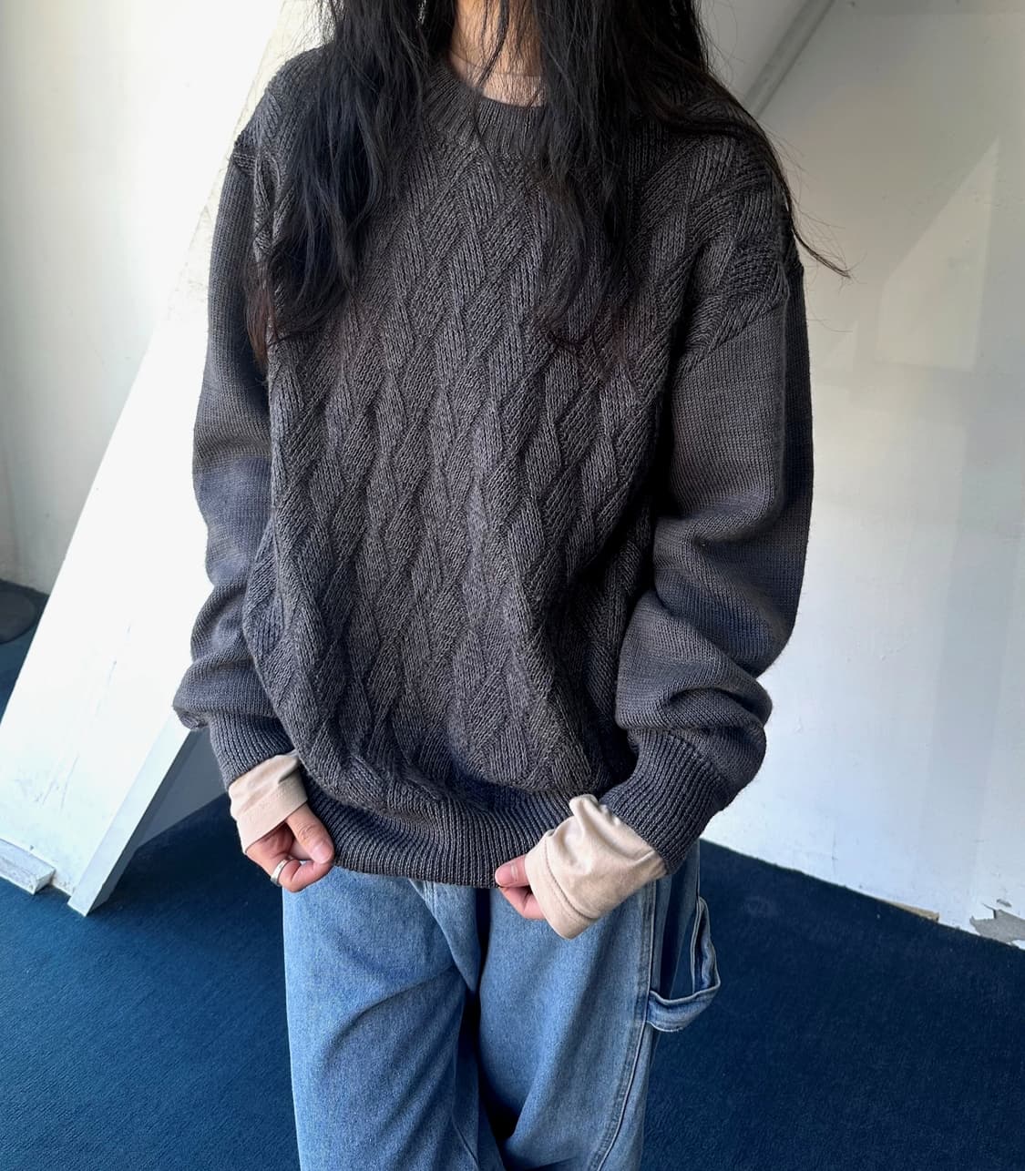 Design pattern wool blend knit P/O 상품이미지7