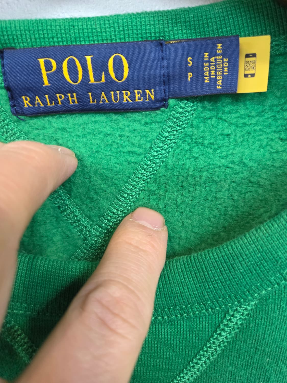 폴로랄프로렌 빅로고 기모 맨투맨 그린 sp 상품이미지3