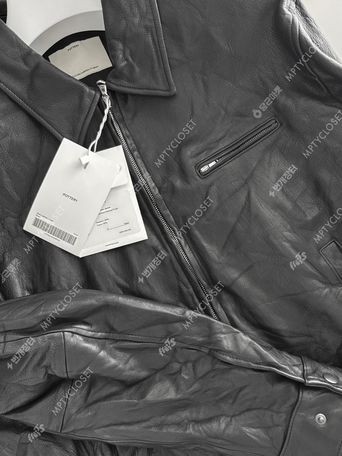 [3] 포터리 고트레더 자켓 블랙 상품이미지9