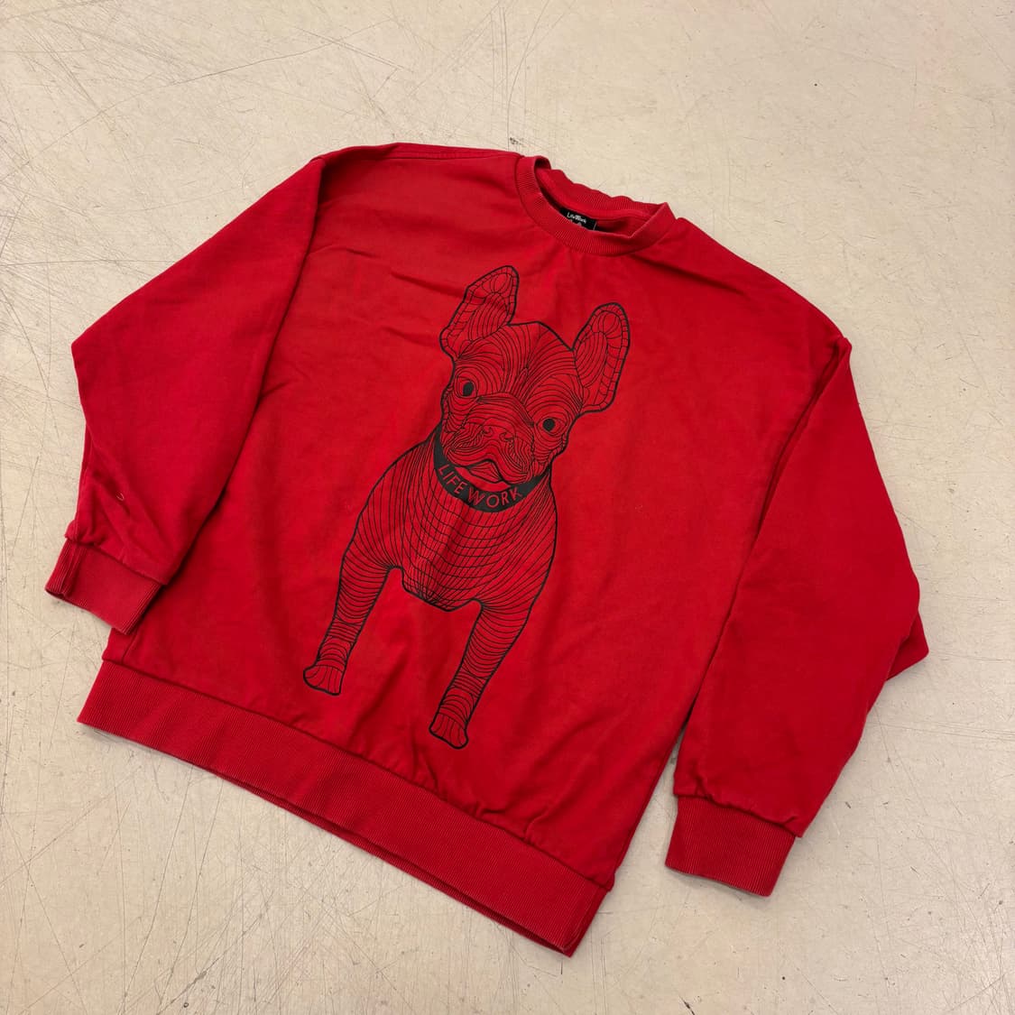 라이프 워크 빅로고 레드 맨투맨 상품이미지1